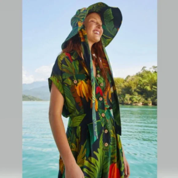 Farm Rio Cocoa Forest Jumpsuit Size S - Picture 4 of 16